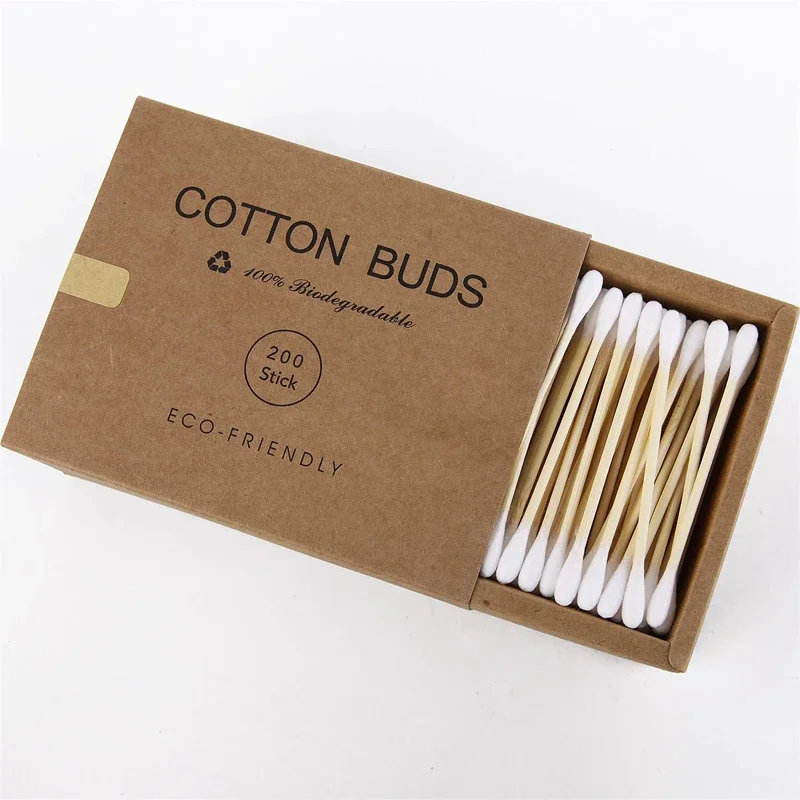 100/200 Pcs Double Head Cotton Swab Disposable Ear Nose Clean Lips Eyeliner Eyelash Extension Glue Removing Tool Beauty Makeup