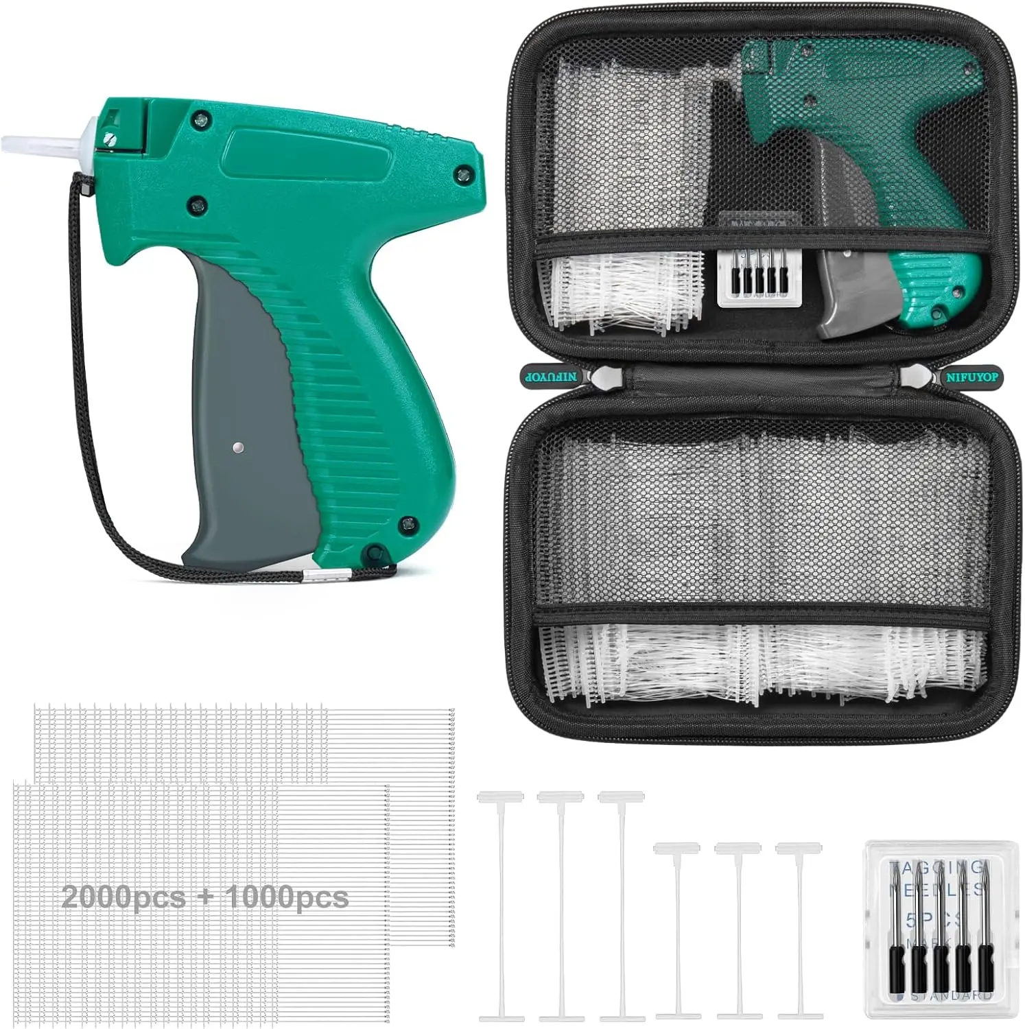 

Tagging Gun for Clothes, Price Tag Gun with Case, 6 Needles, 2000+1000 Fasteners
