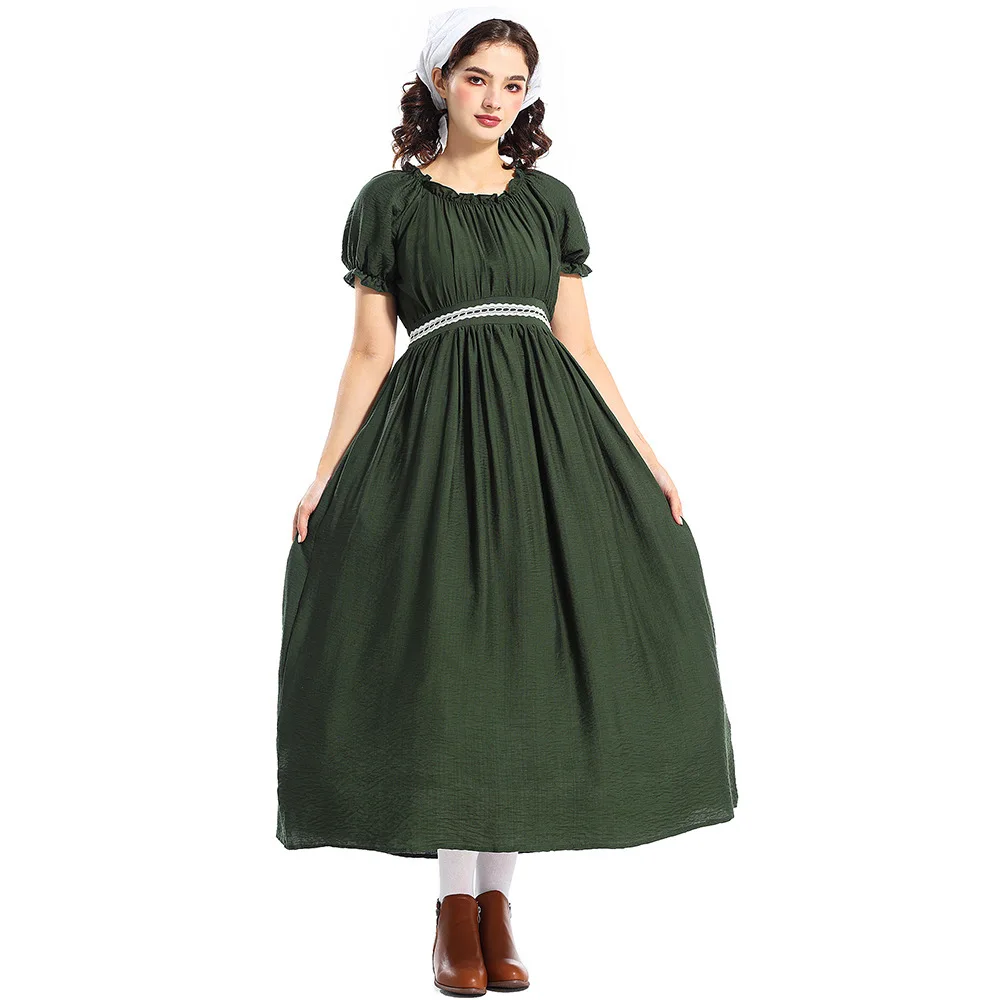

loween Victorian Colonial Dr een Plaid Skirt Suiting Women's Ethnic Costume Stage Performance Traditional Clothing