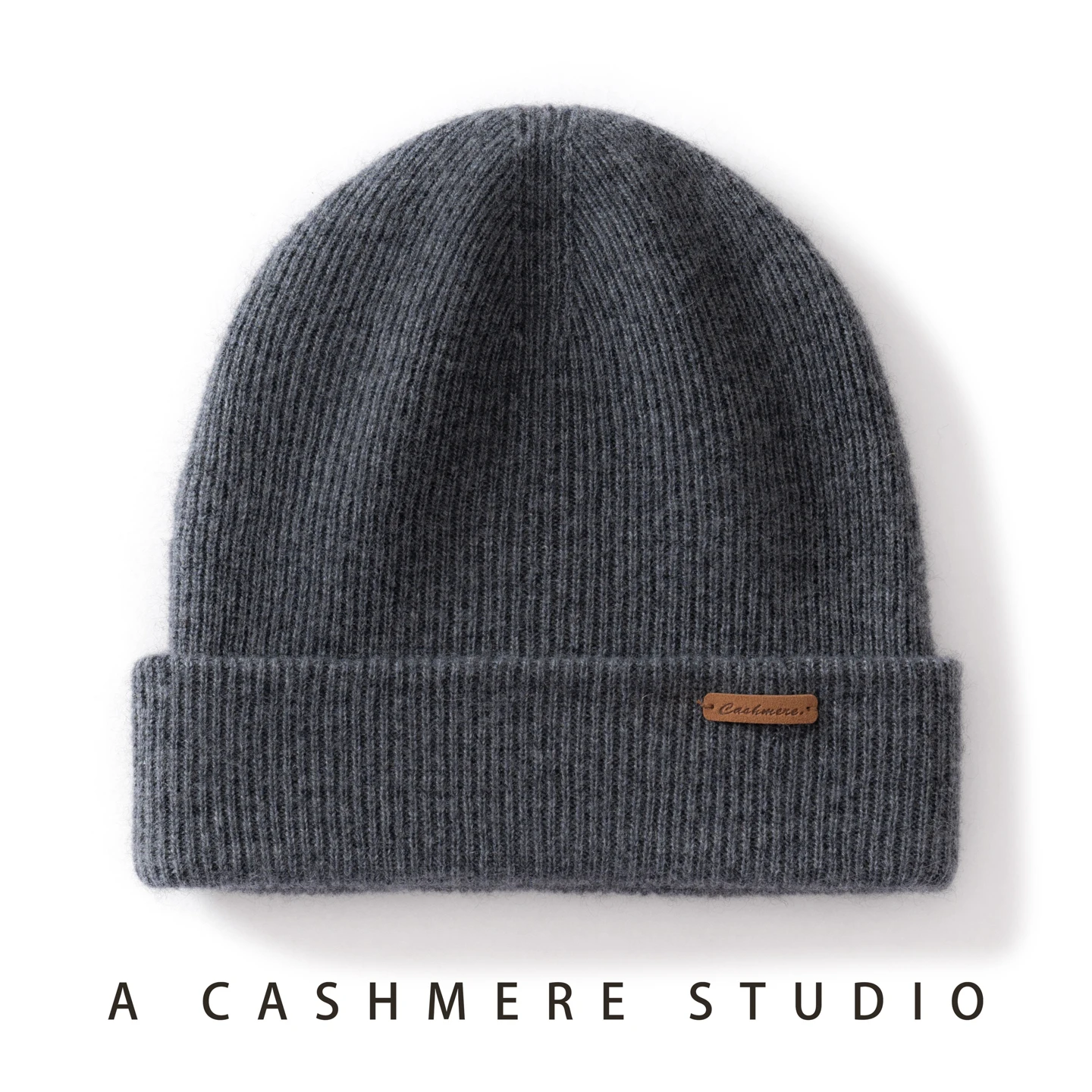 2-Layer Thickened 100% Cashmere Hat For Women Men Outdoor  Warm Winter Hats Solid Caps Knit Seamless Beanie Hat Unisex