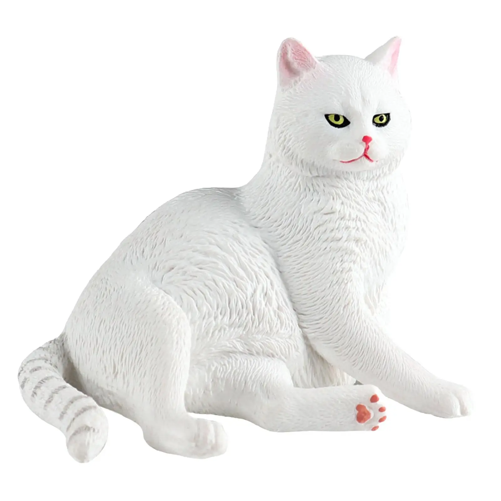 Lifelike Cat Figurine Sculpture, Tiny Feline Statue for Kids' Birthday Present