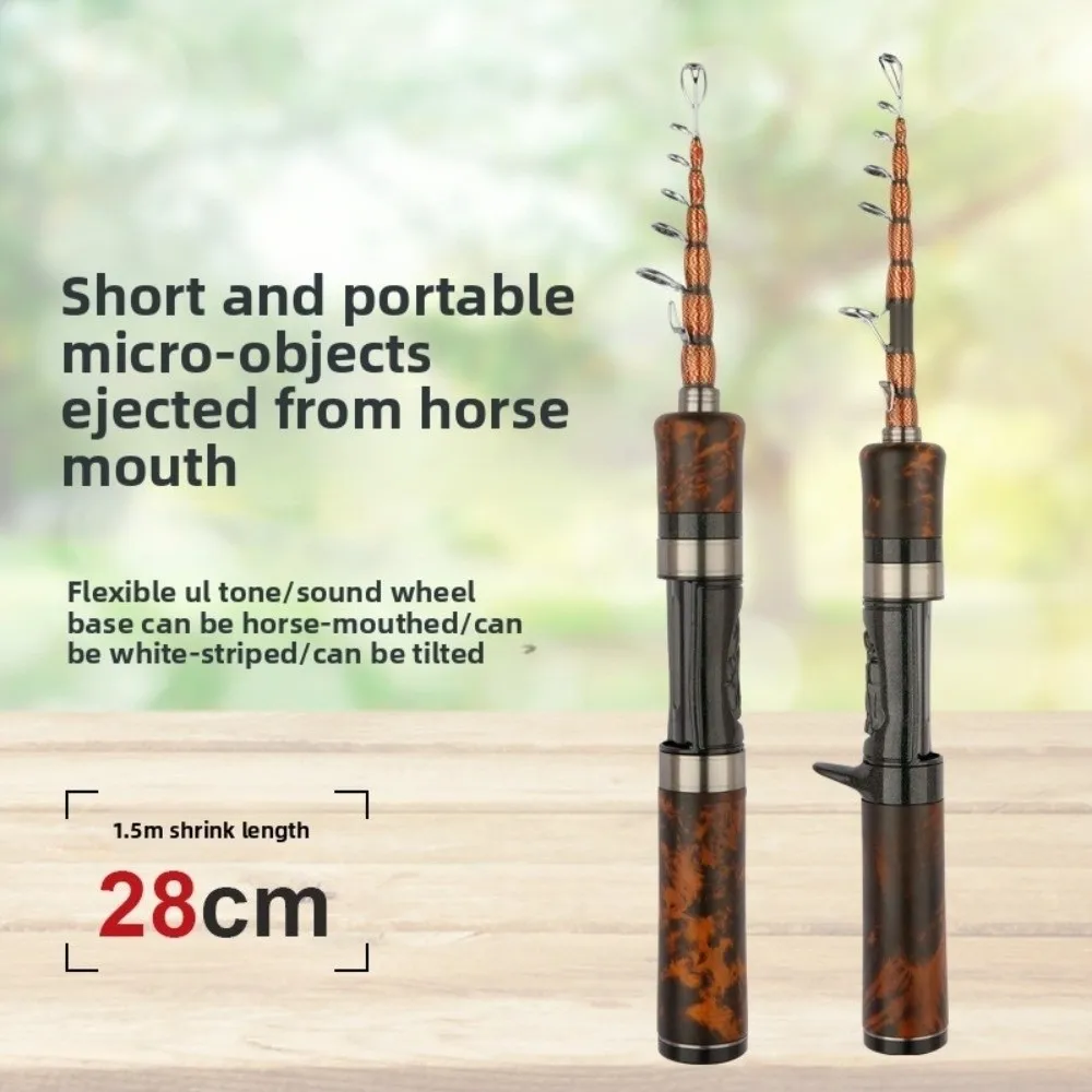 Vara de pesca telescópica de 1.5m-1.8m de comprimento, liga de titânio, ul/ml, vara de pesca de energia, fibra de vidro, design de viagem, vara de fundição