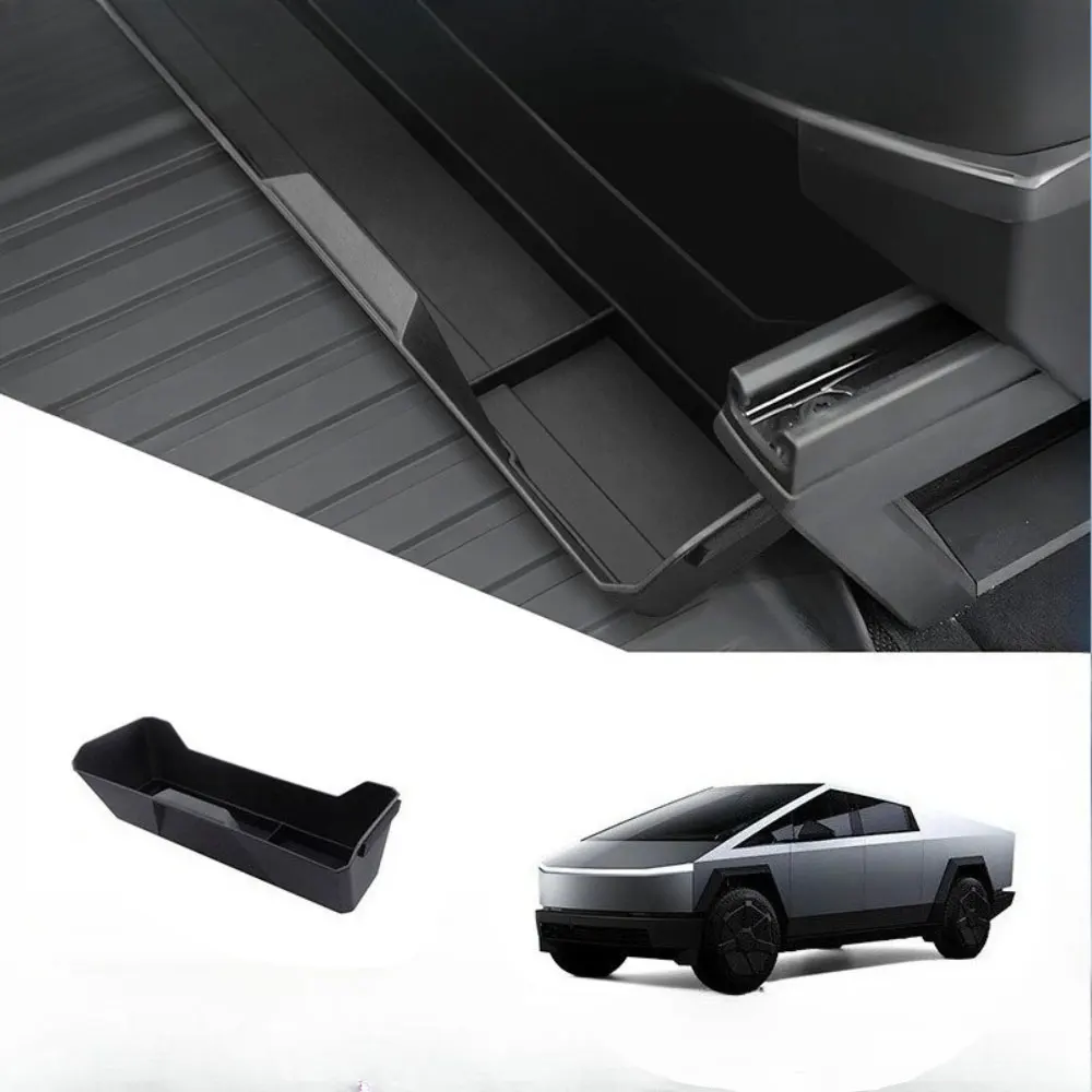 

Front Under Seat Storage Box For Tesla Cybertruck 2024-2026 Under Seat Organizer with Silicone Pad Car Interior Accessories