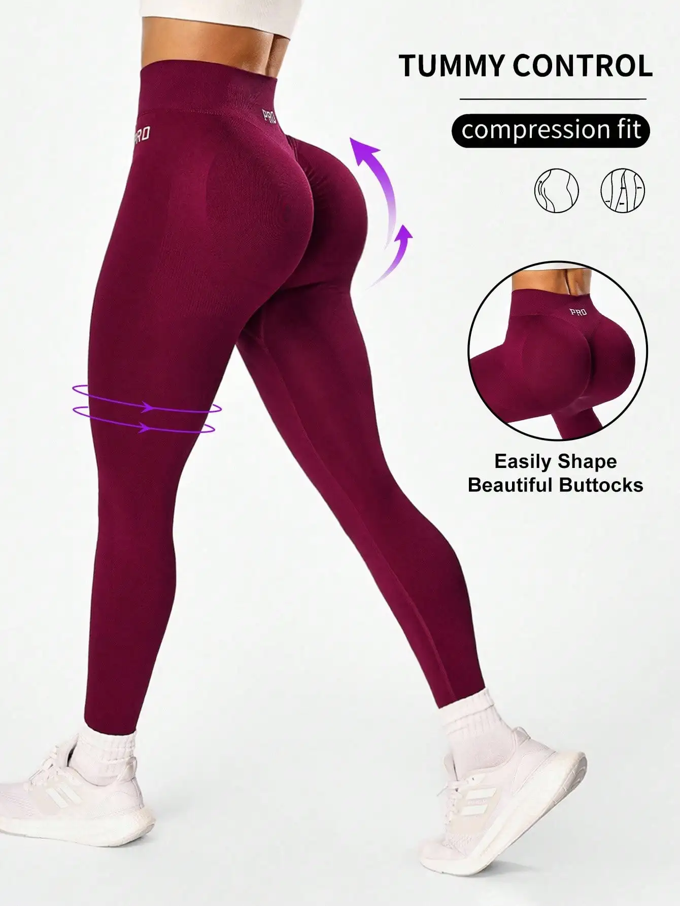 Scrunch Butt Lift Leggings for Women High Waisted Tummy Control Seamless Workout Running Tights