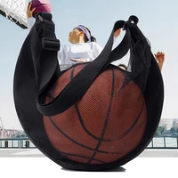 Sac à balle unique avec poche à fermeture éclair, 1 pièce, sac de rangement de balle en maille, équipement de Sport, filet de rangement à cordon de serrage, transport de basket-ball 1