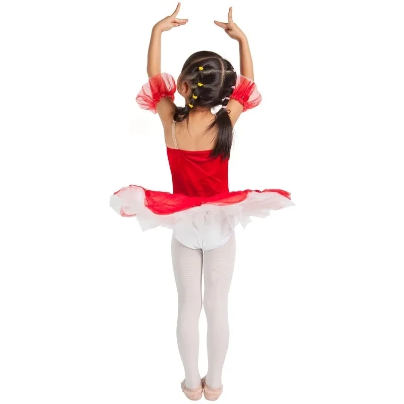 15307 กํามะหยี่สีแดงบัลเล่ต์เต้นรํา Tutu สาว Ballerina เครื่องแต่งกายเต้นรําเวทีบัลเล่ต์ Tutus ชุดเด็ก