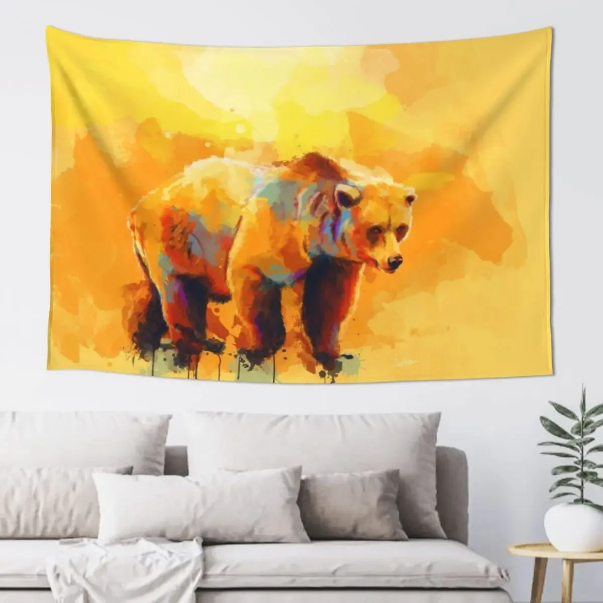 

Bear Dream - bear painting, digital art, colorful illustration Tapestry Wall Mural Room Decorations Tapestry
