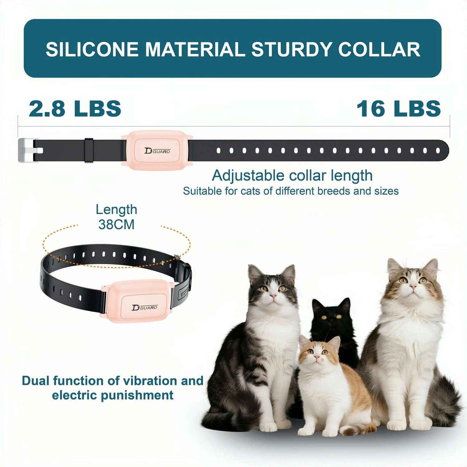 YHLC 1100m Cat Shock Collar,Cat Training Collar with Remote,Cat Stop Meowing Collar, Remote Control/Automatic Anti-Meow for Cats