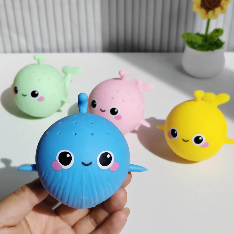 1 قطعة امتصاص الماء الإسفنج الحوت الضغط لعبة لتخفيف الضغط حمام الطفل اللعب الصيف السباحة اللعب الدعائم المياه للأطفال