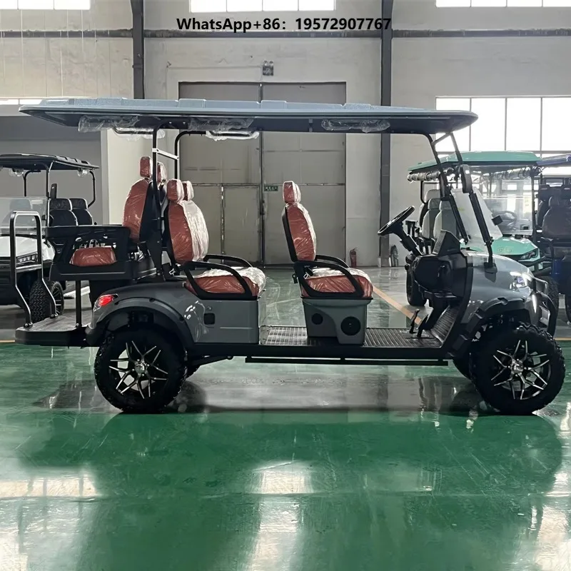 6 Seater Steel Electric Golf Cart with 5kw Motor and 48v Battery Lifted