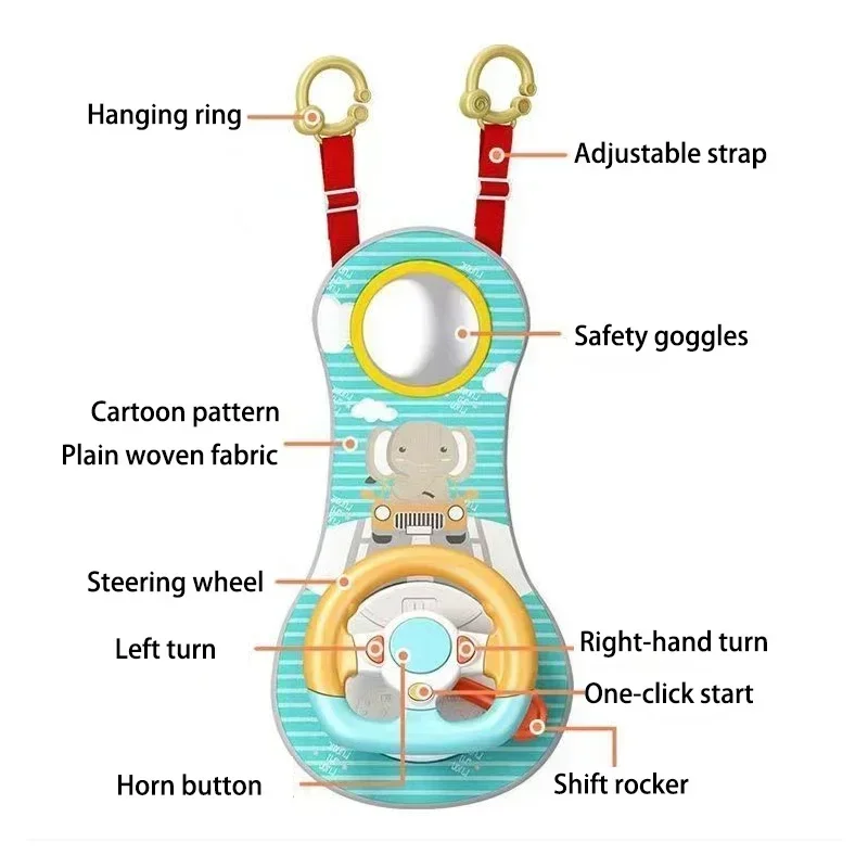 Volant arrière de voiture pour enfants, jouets simulant la conduite, siège confortable pour bébé
