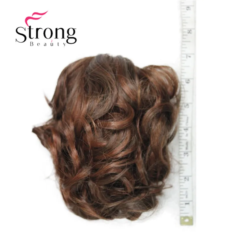 StrongBeauty Women\'s Brown mix Synthetic short Curly Wavy Claw Clip Ponytail Pony Tail Hair Extension hairpiece