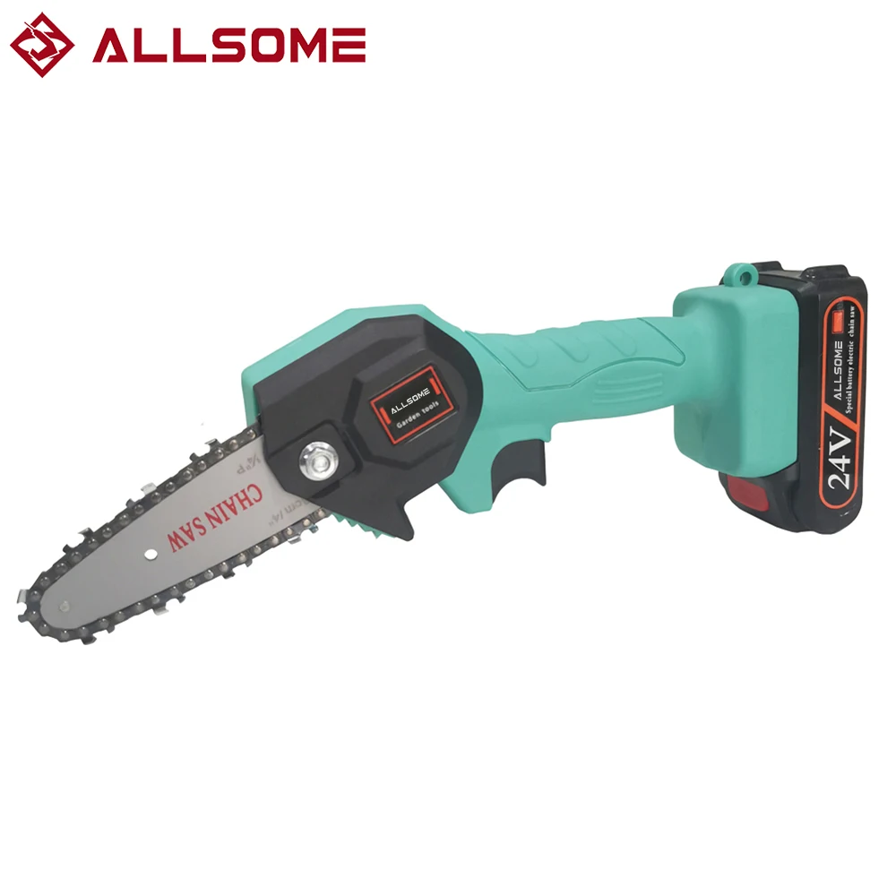 24V Portable Electric Pruning Saw Electric Saws Woodworking Electric Saw Garden Logging Mini Electric Chain Saw Lithium Battery