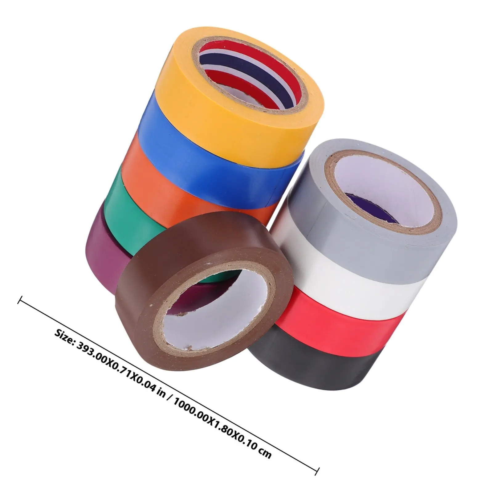 10 Rolls Colored Electrical Insulating Tape Professional Grade PVC Tape for Wire Wrapping High Temp Resistance Automotive and