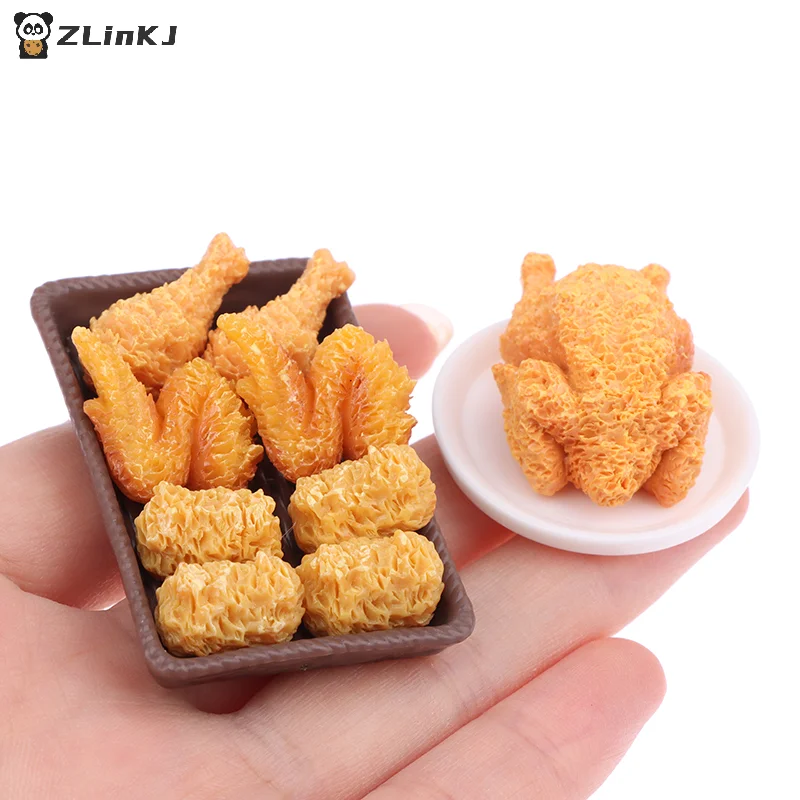 ▶ 1 مجموعة صغيرة محاكاة الدجاج المقلي المنمنمات الغذاء بيت الدمية ديكور DIY لوازم نموذج الغذاء زخرفة لعبة دمية الملحقات #6