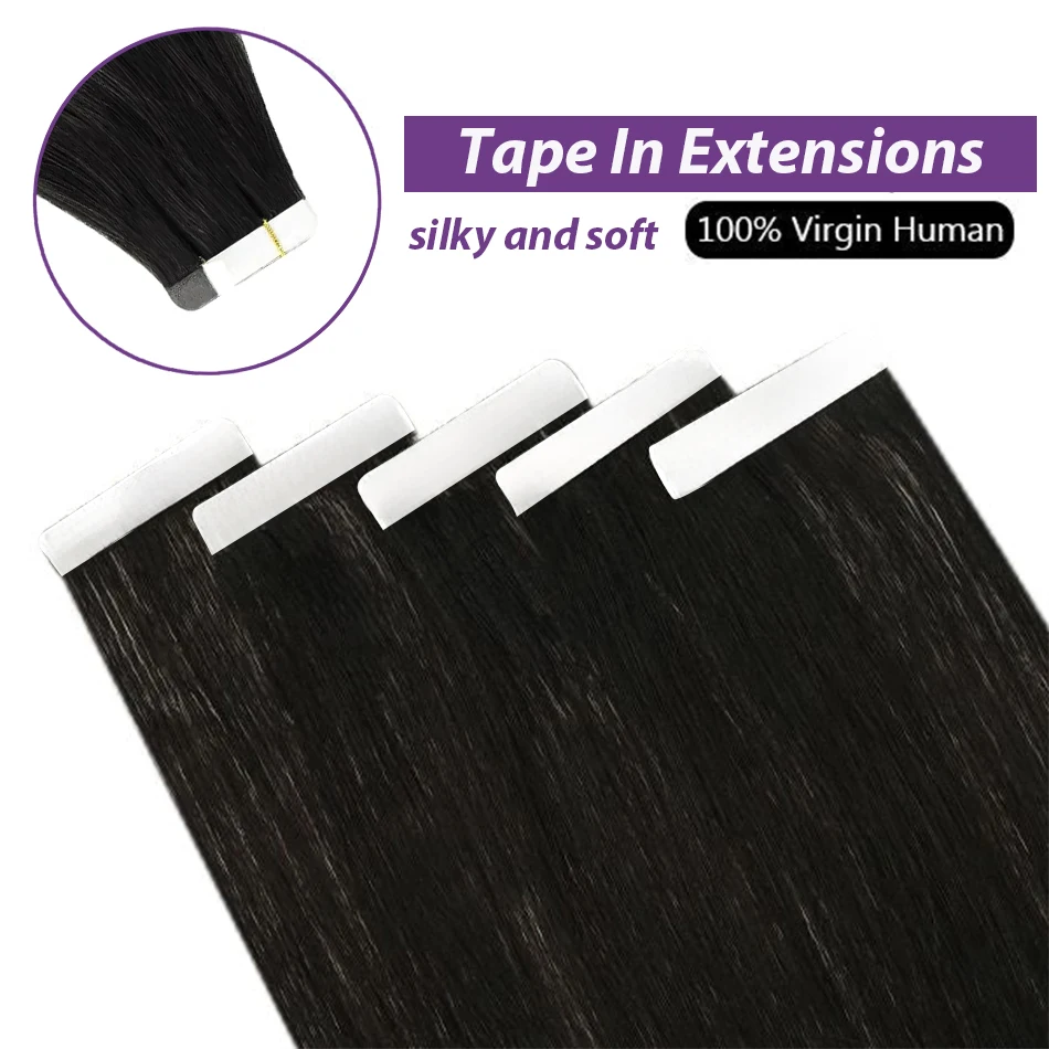 Straight Tape In Hair Extensions Skin Weft Brazilian Hair 100% Remy Human Hair Extensions 20 40 60 Pcs Per Pack Natural Color