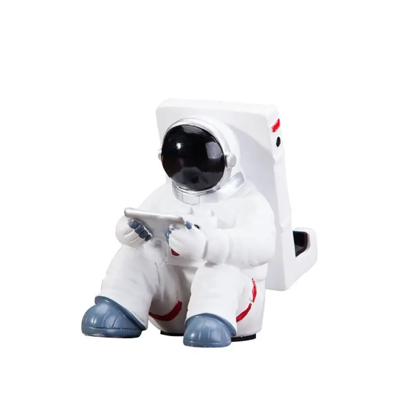 Resin Astronauts Ornaments Universal Cell Phone Stand Holder Spaceman Bracket Home Office Desk Decoration Birthday Gift