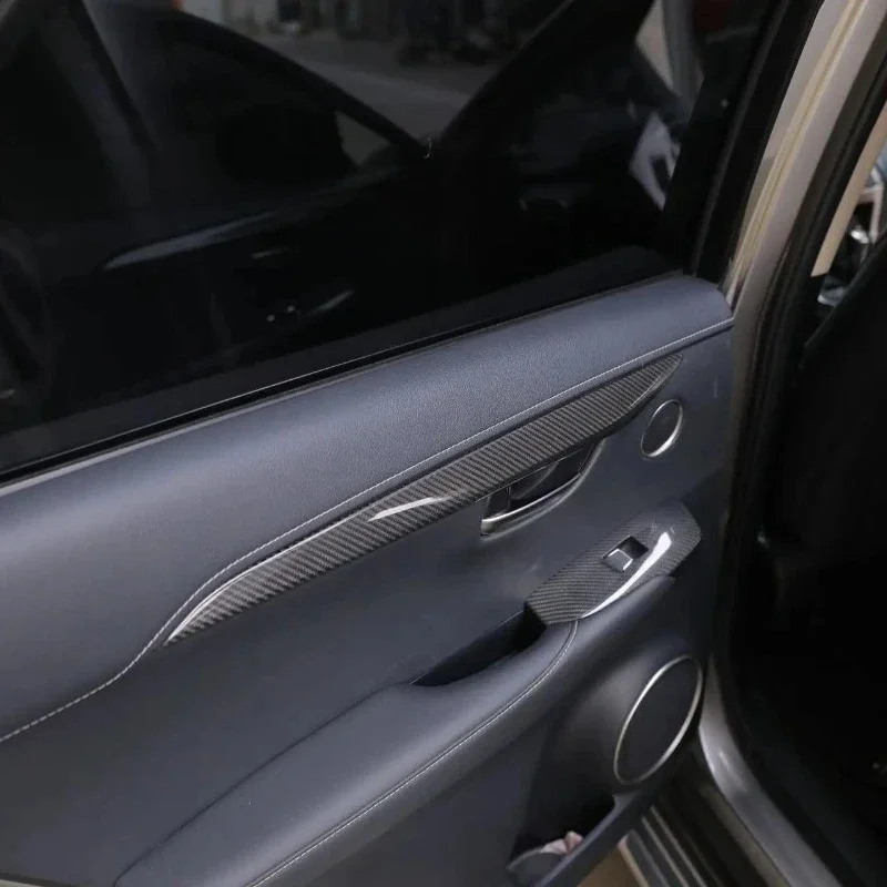 For LEXUS NX200/300 Real Carbon Fiber 2014-2020 Interior Door Side Trim Shell Cover Protective Panel Modification Accessories