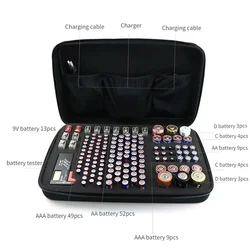 Battery Organizer Storage Box Fireproof Waterproof Explosionproof Carrying Case Bag for Batteries AA AAA C D 9V