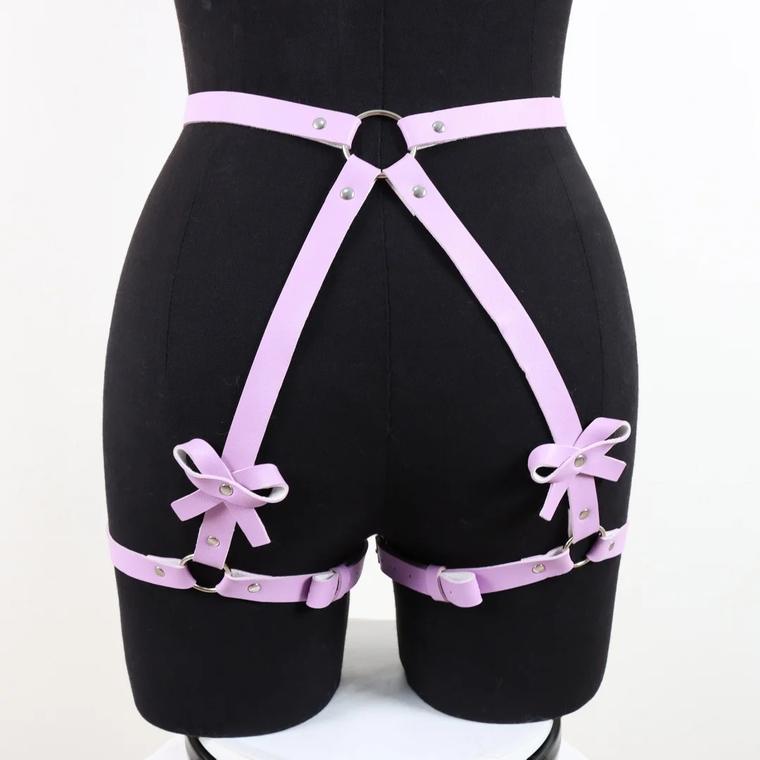 Punk lederen dijbanden roze lederen kousenband harnas ﻿   Jarretellegordels Bout Carnaval Party Gift Rave Accessoires Riem