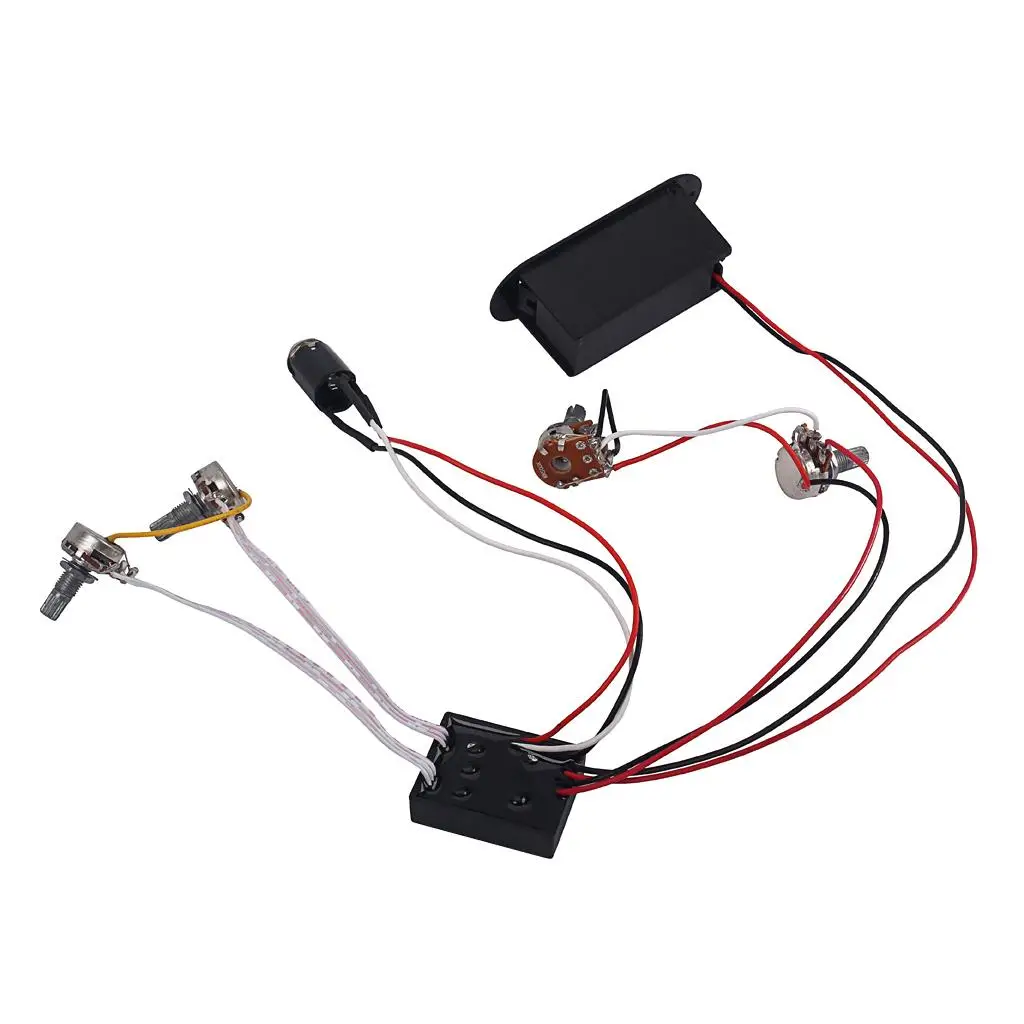 B2T 2 Band Active EQ Preamp Circuit Bass Pickup EQ Wiring Harness for Bass Guitar Mod