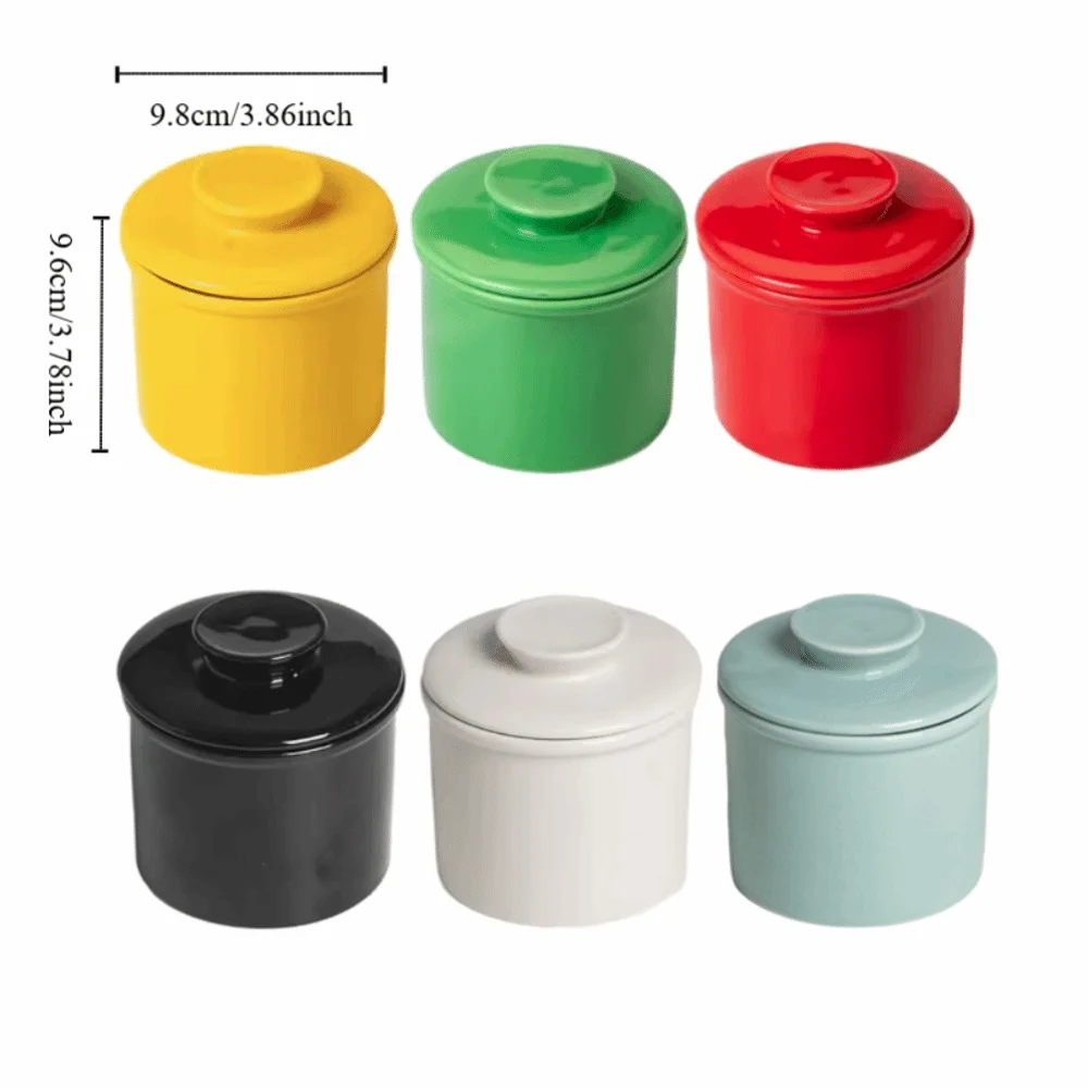 Ceramic French Butter Crock with Lid 6
