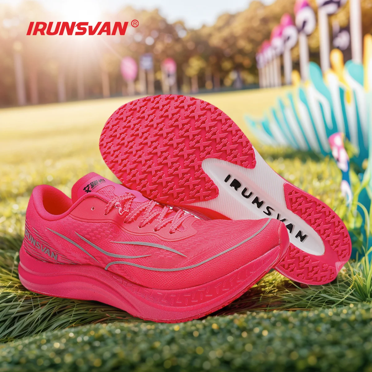 

IRUNSVAN Men's and women's breathable wrap cushioning rebound anti slip drainage sports training shoes marathon running shoes