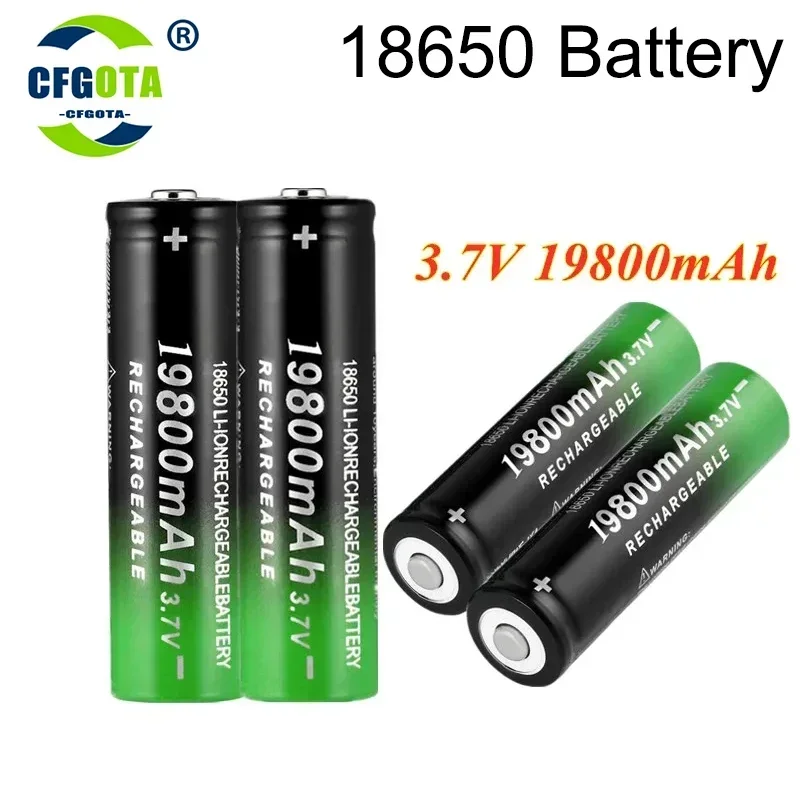 18650 Lithium Batteries Flashlight 18650 Rechargeable-Battery 3.7V 19800 Mah for Flashlight + USB Charger +Free Delivery