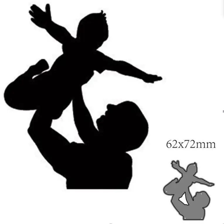 Vater Kinder Metall Stanzformen Form Scrapbooking Dekoration Papier Karten Messer Form Klinge Punch Vorlage Präge Schablonen