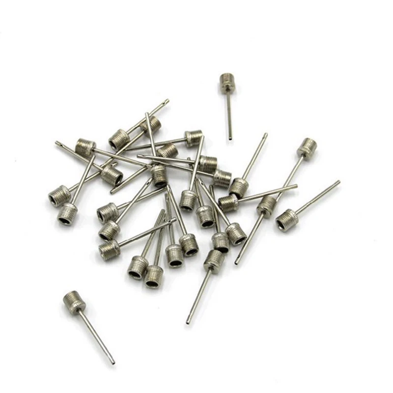 Y 50PCS Stainless Steel Pump Pin Sports Ball Inflating Pump Needle Soccer Inflatable Air Valve Adaptor For Football Basketball