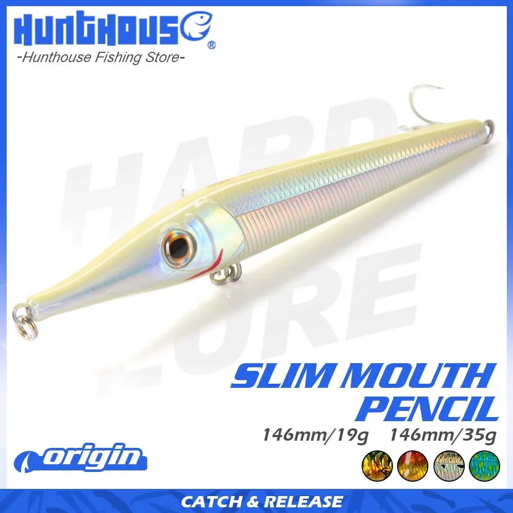 

hunthouse stickbait pencil fishing lure hard bait topwater floating lure 146mm 19g sinking pencil 146mm 35g for sea bass wobbler