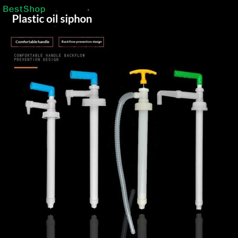 ♫Manual Plastic Oil Siphon Pump,Hand-Operated Drum Pump with Anti-Backflow Design for Fuel,Oil,Water & Chemical Transfer