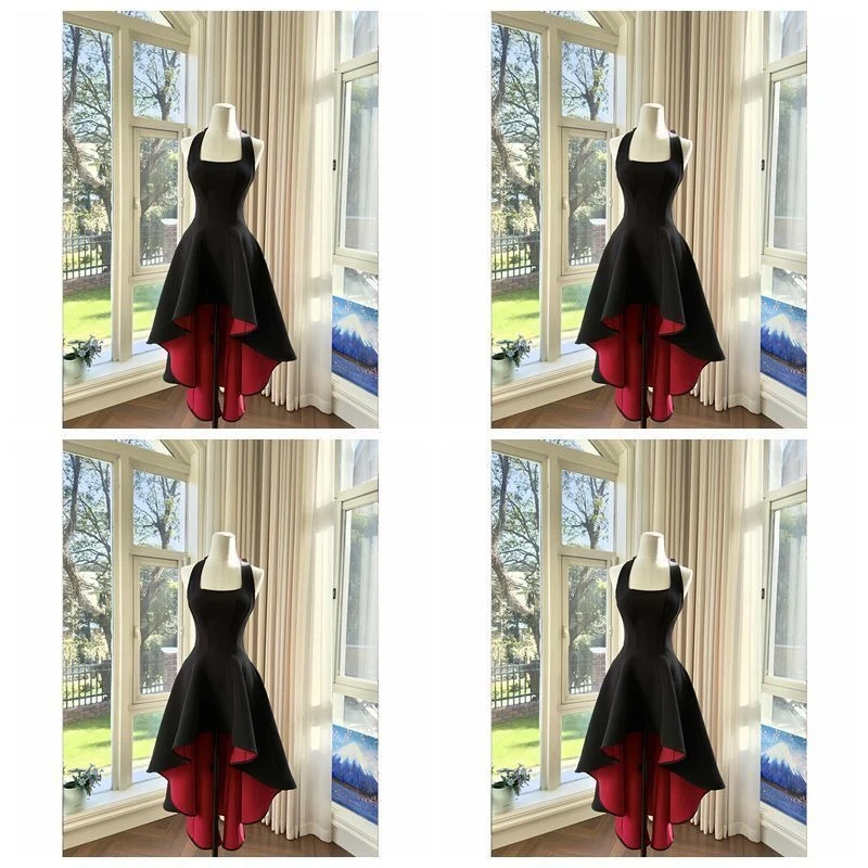 France Elegant Black Patchwork Long Strap Dress Sleeveless Party Style Women Gentle Y2k Vintage Bodycon Spring Summer 2026 - view 5
