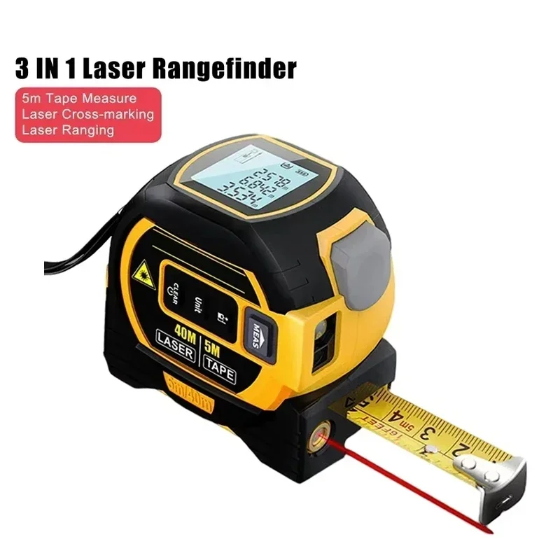 

40M/60M Laser Tape Measure High Precision Laser Rangefinder Infrared Range Finder 3 in 1 LCD Display Electronic Tape Ruler Tools