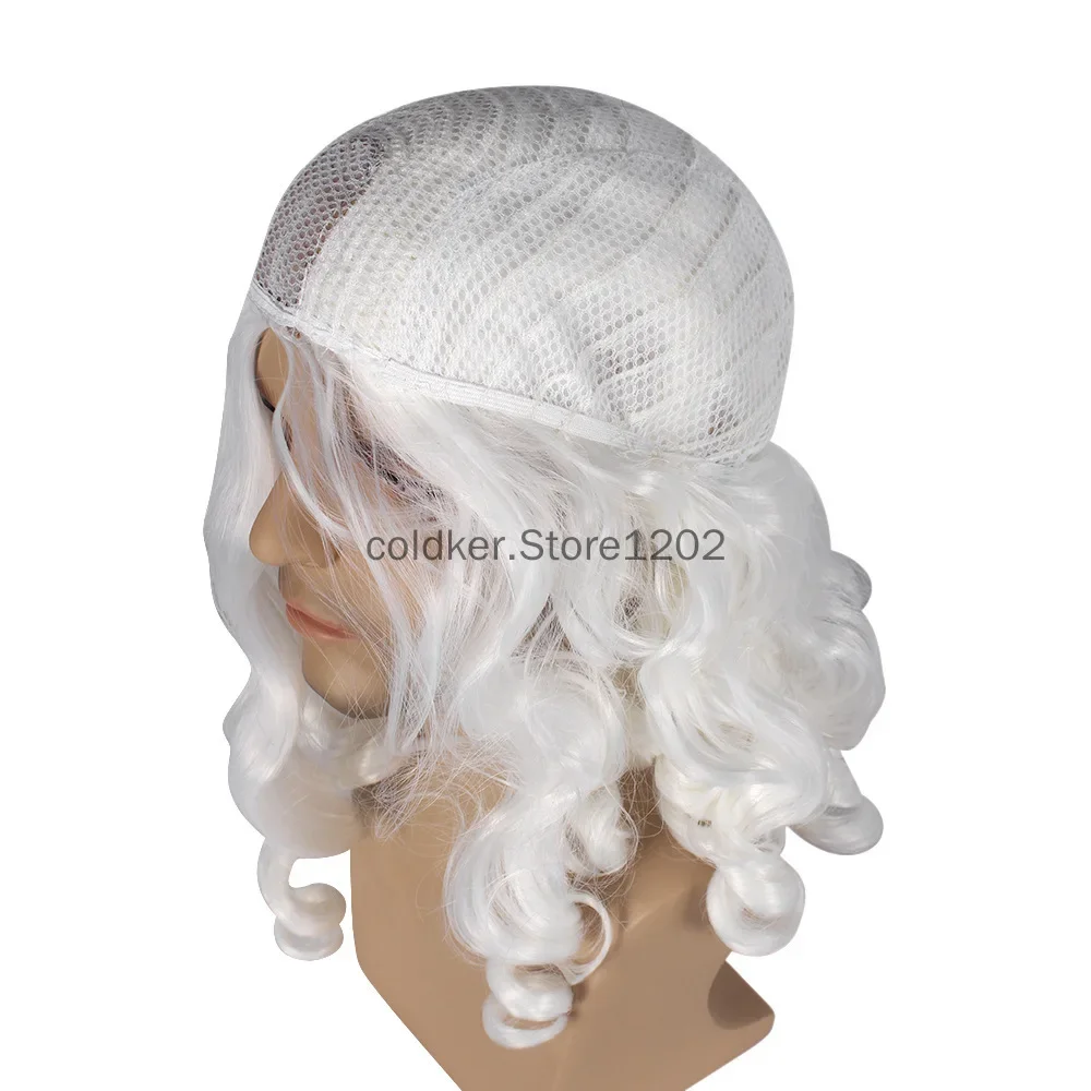 Prezent na Boże Narodzenie Peruka Świętego Mikołaja i broda Włosy syntetyczne Krótkie peruki Cosplay dla mężczyzn Białe akcesoria do włosów Santa Beard