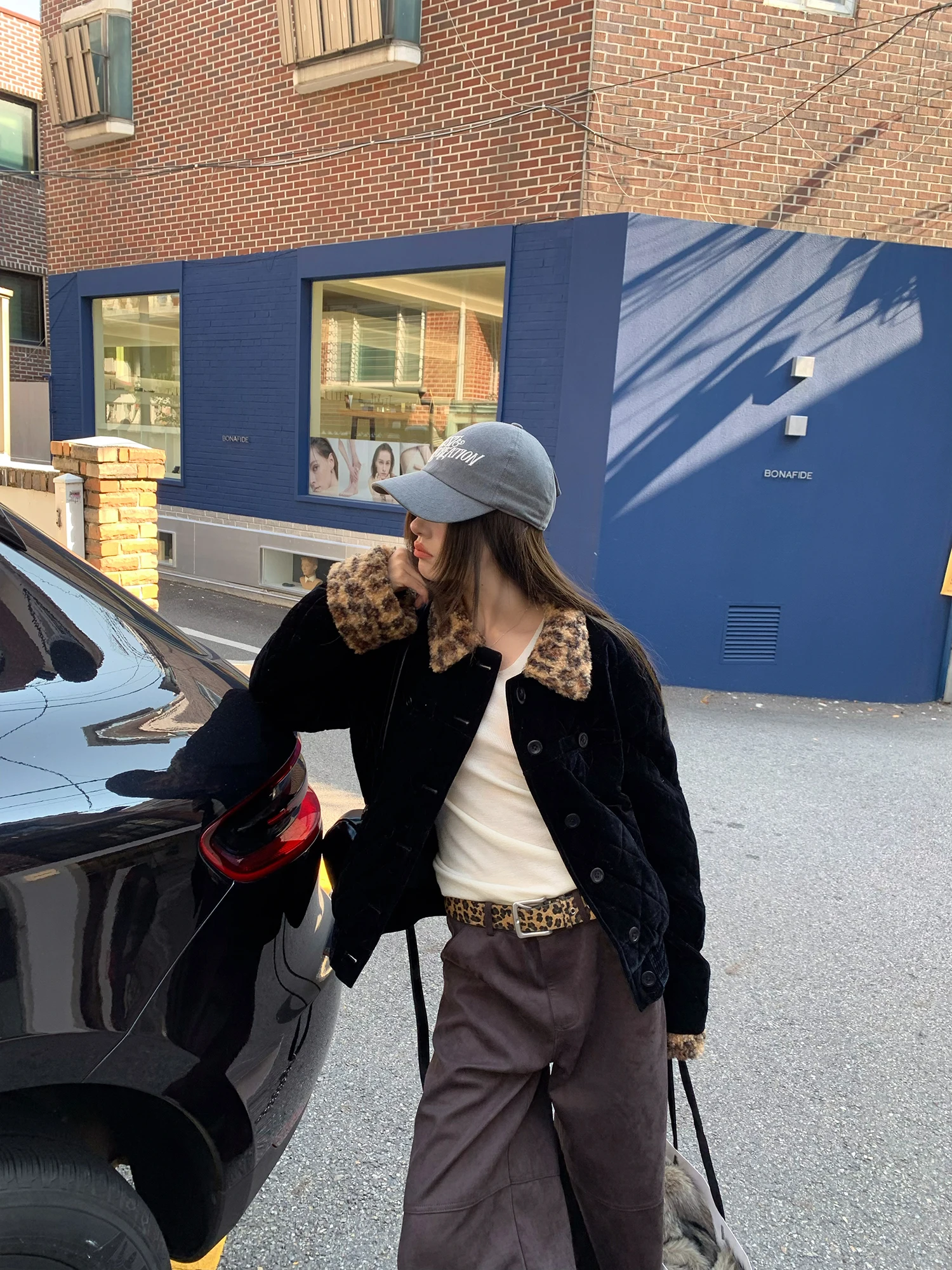 

Куртка Lavi с леопардовым принтом на воротнике, хлопковая верхняя одежда от Dental Guard Big Wang, для повседневной носки, с длинными рукавами, стандартный крой, осень 2025