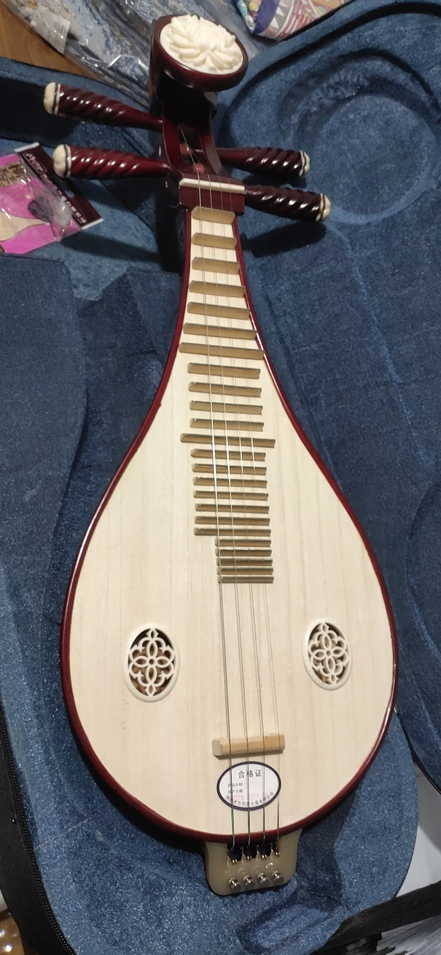 Liuqin Lute Chinese Style Folk Playing and Singing Adults Creative Wooden Handmade Professional Ethnic String Musical Instrument