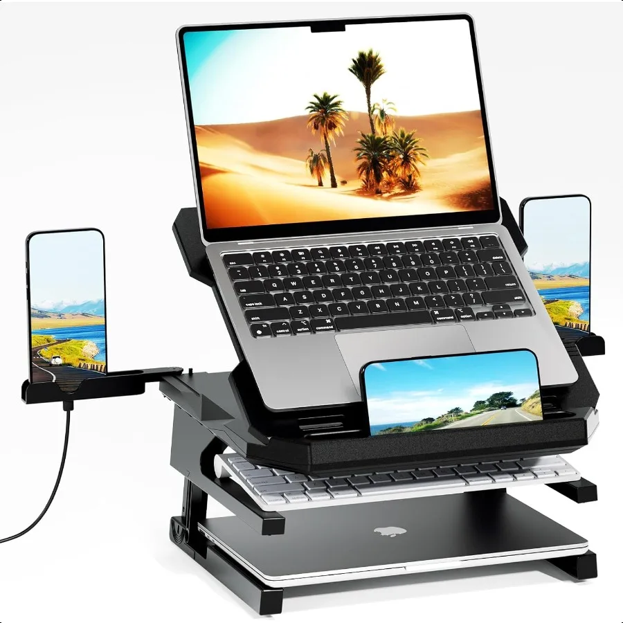 

Laptop Stand for Desk Phone Stand Extended Laptops Riser Elevator 3 Height Adjustable Rotatable Base 1017 Inches