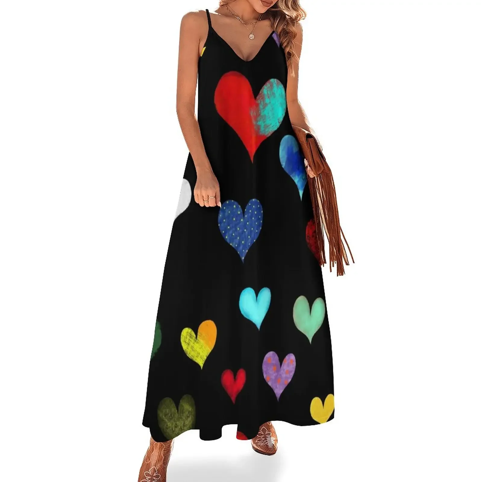 

Corazones hearts Sleeveless Dress long sleeve dresses chic and elegant evening dress