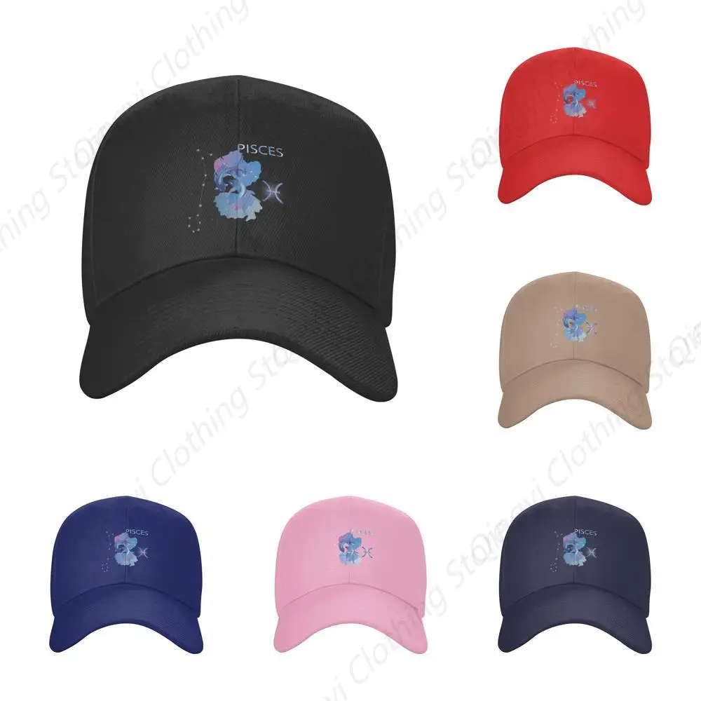 Pisces Zodiac Sign Baseball Cap Adjustable for Men Women Hat Truck Driver Hats Black