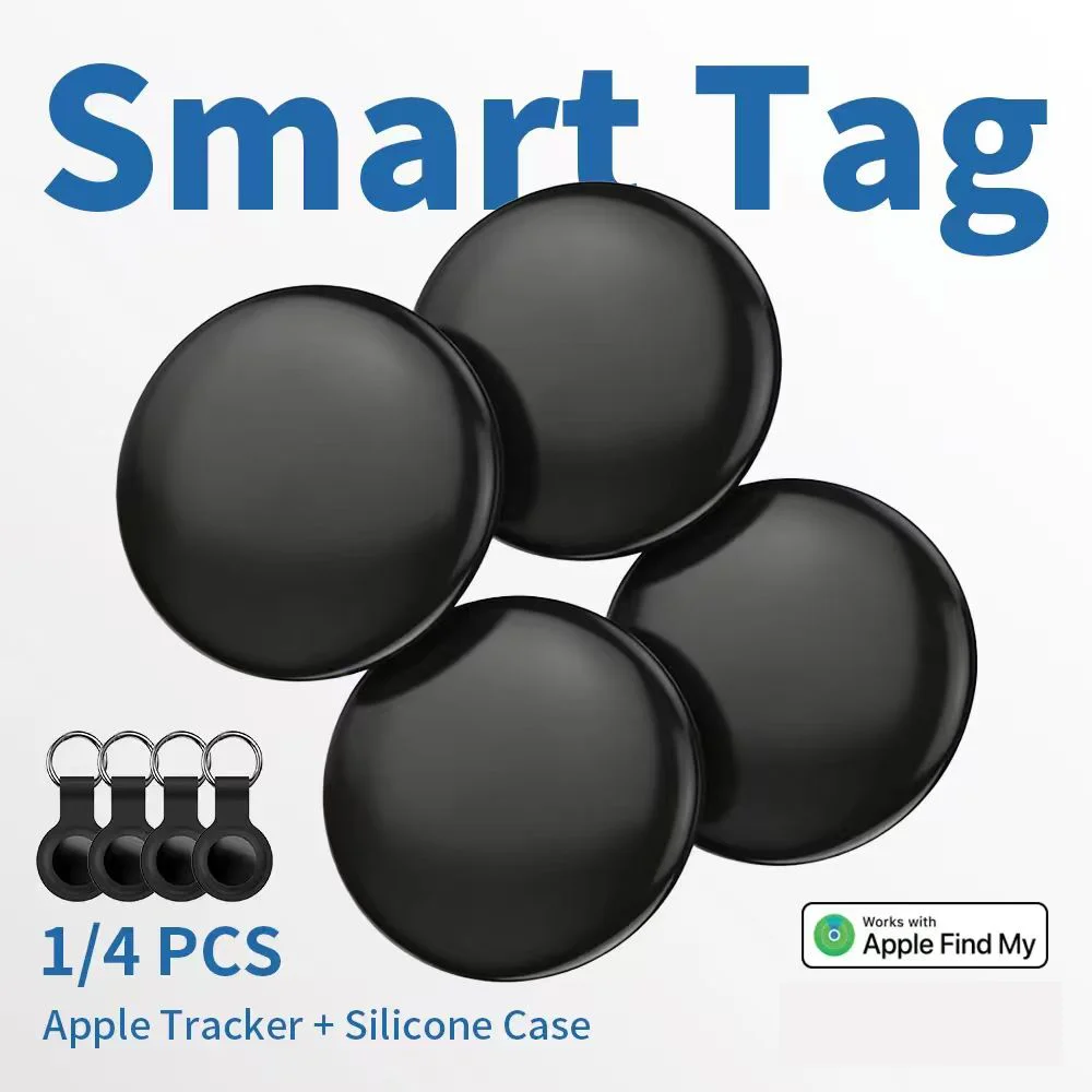 1/4 Pack IOS Smart Tag for Apple Find My Supported Bluetooth Key Finder Waterproof Tracker Loud Buzzer for Keys Wallet Car Pets