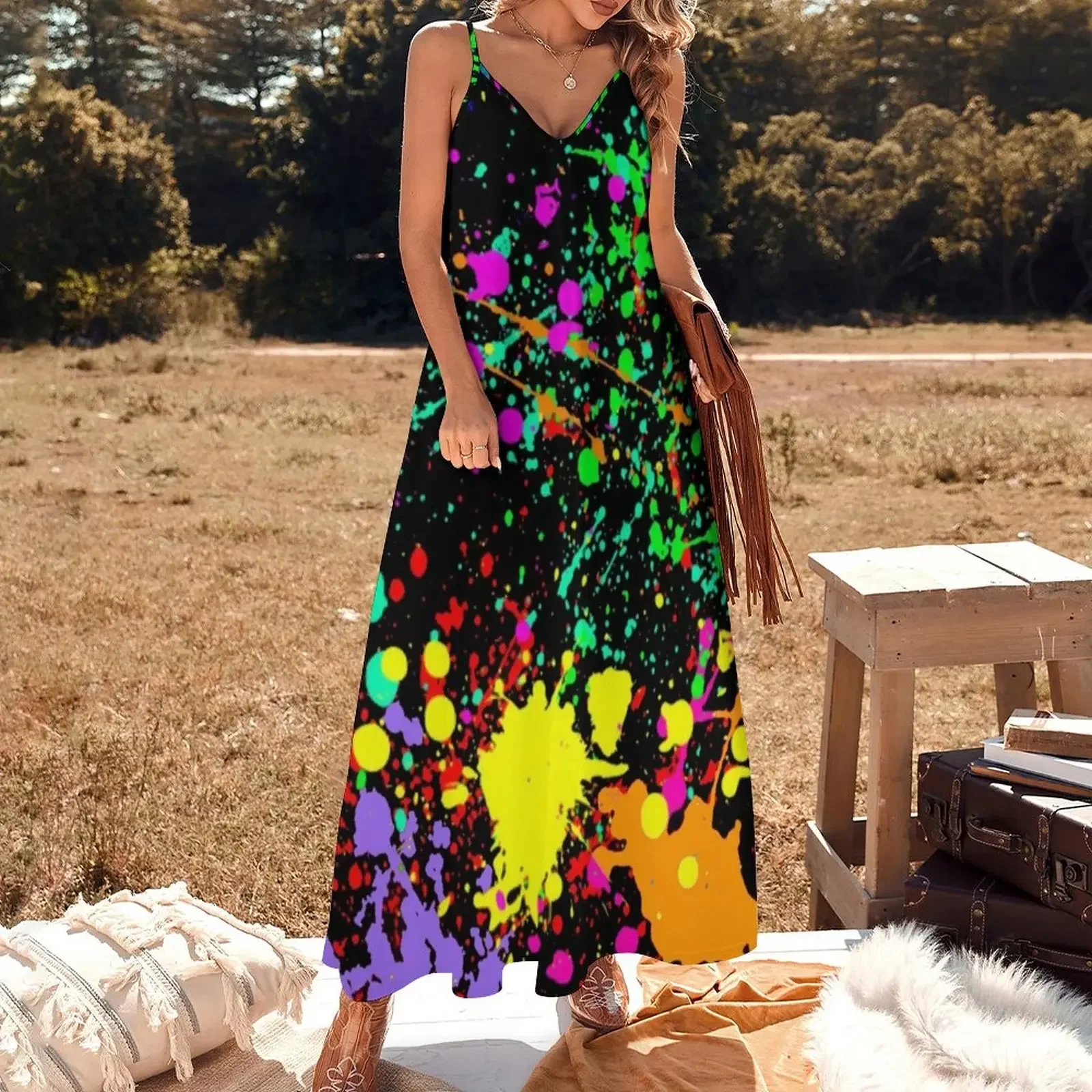 Neon Splatter Paint Sleeveless Dress party dresses women summer dresses womens 2024 cocktail dresses Dress