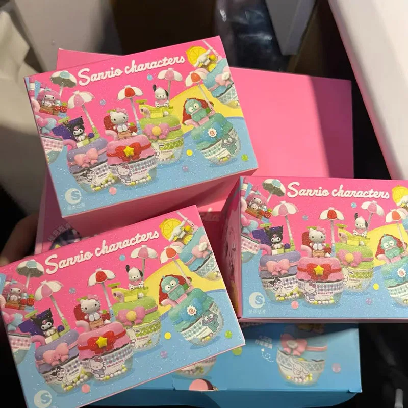 

Sanrio Character Hello Kitty Mymelody Kuromi Cinnamoroll Blind Box Bobo Jam Jar Block Series Collection Ornament Girls Gifts