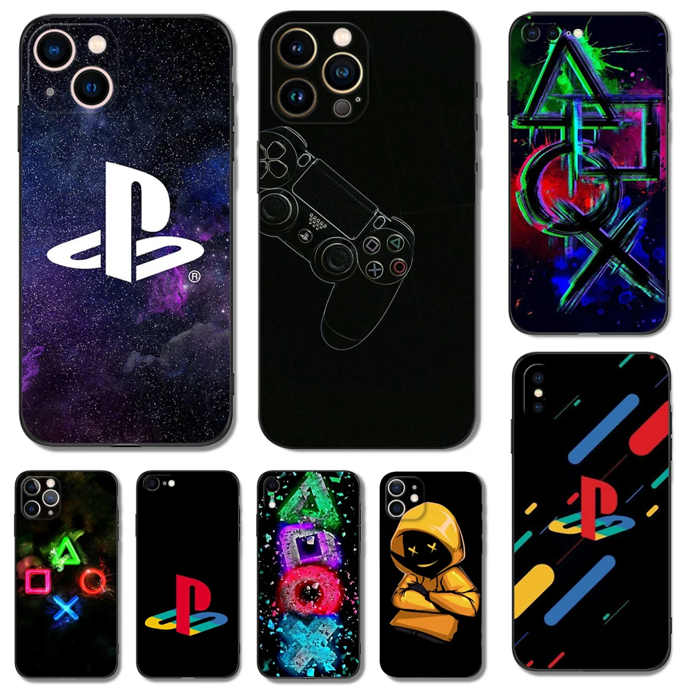 Black tpu case for iphone 14 13 12 11 mini pro MAX 5 5s se 2020 6 6s 7 8 plus x 10 XR XS cover Gaming Walls Signs