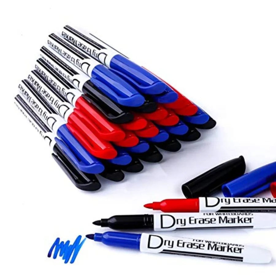 

Dry Erase Markers Low Odor Fine Whiteboard Markers Thin Box of 30