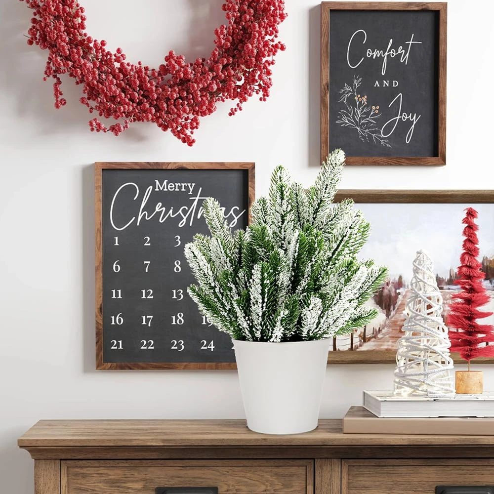 10/30Pcs Künstliche Pflanzen Kiefer Hause Zimmer Outdoor Garten Hof Tisch Dekor Zubehör Hochzeit Party Weihnachten Baum Geschenke box Requisiten – Detail 4
