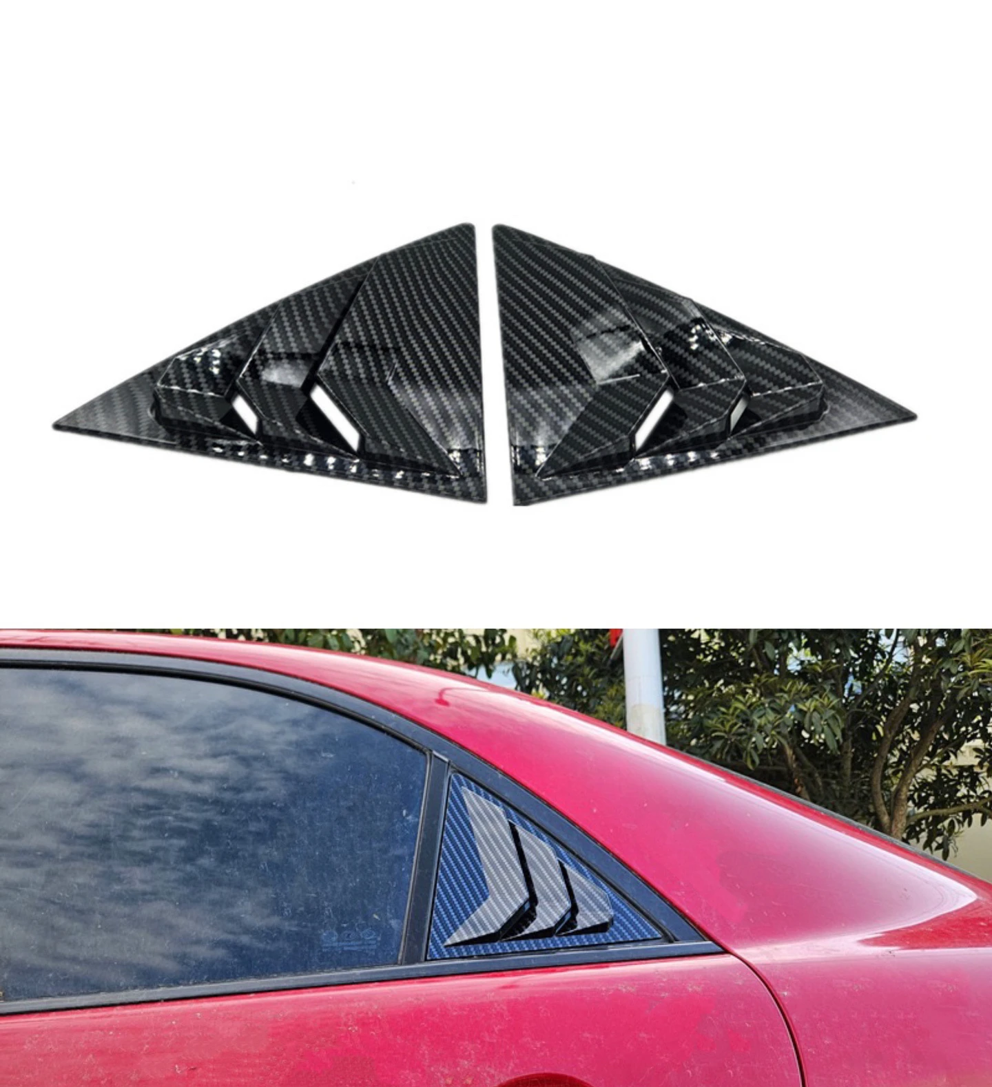 

For Mazda 6 Sedan 2002 2003 2004 2005 2006 2007 2008-2016 Carbon Car Rear Window Side Vent Shutter Louver Cover Trim Accessories