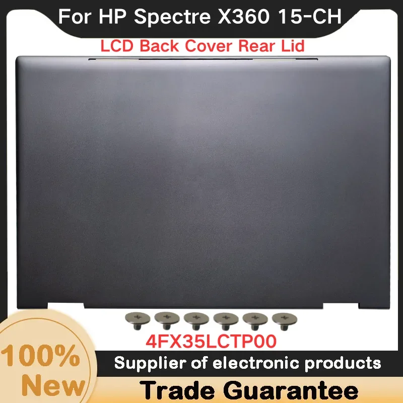 Novo para hp espectro x360 15-ch lcd capa traseira tampa traseira preto 4fx35lctp00 um escudo