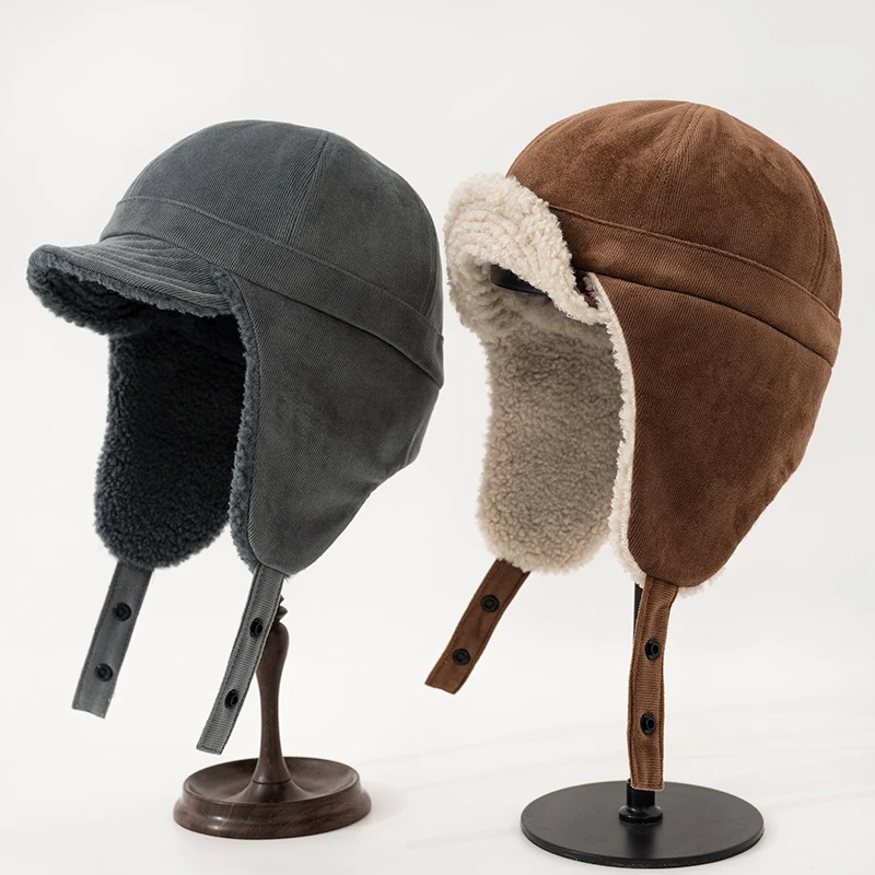 quente-coreano-lingua-de-pato-bombardeiro-chapeu-feminino-protecao-de-orelha-dos-homens-inverno-engrossado-falso-la-de-cordeiro-nordeste-vento-frio-ciclismo-chapeu
