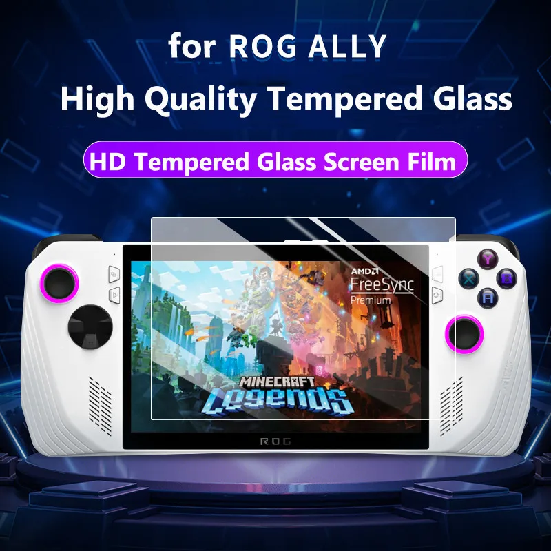 Tempered Glass Screen Film Guard Rounded Edge Real Glass Screen Protector for ASUS ROG Ally X 2024 Handheld 7 Inch 2023